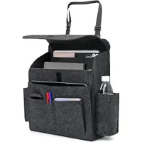 Famanu Auto-Organizer mit Brillenhalter und Fächern für Karten - Schwarz - Aus robustem Material - Ideal für Reisen - Für Auto und andere Fahrzeuge