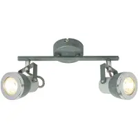 Globo Lighting Deckenleuchte, steingrau chrom, verstellbare Strahler, L 26 cm
