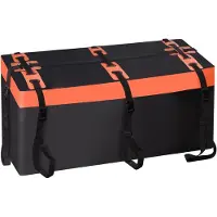 Markenlos Anhängerkoffer 566 Liter, Pro 600D PVC, wasserdicht, reißfest – Schwarz mit Orange
