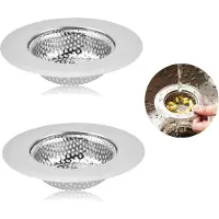 Famanu Abflussfilter Set von 2 - Edelstahl, 7,2 x 3,5 x 1,5 cm