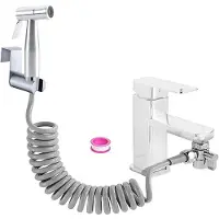 Famanu Bidet-Handdusche Edelstahl - mit Wasserhahnadapter und flexibler Schlauch