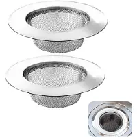 Markenlos Abflussfilter 2 Stück Edelstahl - 7,5 cm, effektiv gegen Verstopfungen in Bad und Küche