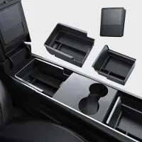 Famanu Mittelkonsole Organizer Set mit Armlehnen- und verstecktem Stauraum - Carbon Look