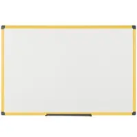 BI-Office Ultrabrite Emaillierte Whiteboard, 60 x 45 cm, mit Gelber Aluminiumrahmen Stahlrückseite