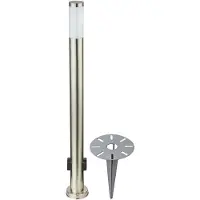 Globo Lighting Stehlampe, 2x Steckdose, Edelstahl, H 110 cm