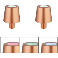 Globo Lighting 2er Set RGB LED Tischleuchte, Flaschenaufsatz, gold, Touch, H 14 cm