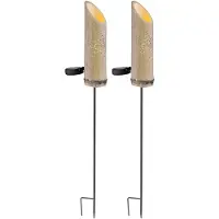 Globo 2er Set LED Solar-Steckleuchte, Bambus, Stanzungen, H 79,5 cm