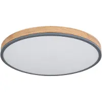 Globo LED Deckenleuchte, Holzoptik, Dimmer, Fernbedienung, D 60 cm