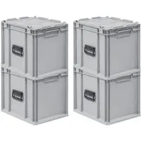 Proregal 4x Eurobox NextGen Portable | HxBxT 33,5x30x40cm | 30 Liter | Eurobehälter, Transportbox, Transportbehälter, Stapelbehälter