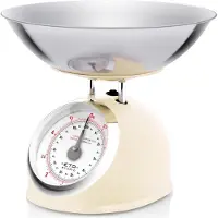 Eta Küchenwaage "STORIO beige ETA577790040 Retro, analog", (2 tlg.), Ganzmetall-Design mit einer Edelstahl Schlüssel, bis 5 kg