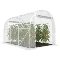 Outsunny Polytunnel-Gewächshaus, begehbares Gewächshaus mit verzinktem Stahlrahmen und UV-beständiger PE-Abdeckung, transparent