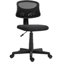 HOMCOM Ergonomischer Bürostuhl ohne Armlehnen höhenverstellbar Netzstuhl leise PU-Räder bis 120kg Schwarz