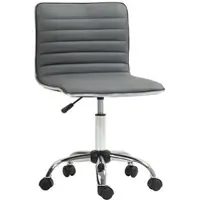 HOMCOM Bürostuhl Ergonomisch PU-Kunstleder Höhenverstellbar Drehfunktion 5 Rollen Dunkelgrau
