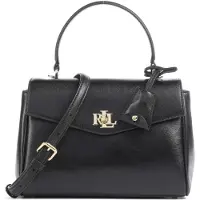 Ralph Lauren für Damen. 431P15611002 Farrah kleine Nappaleder-Satchel-Tasche schwarz (OSFA), Lässig, Klassisch