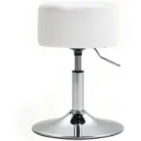 HOMCOM Höhenverstellbarer Küchenhocker, 52–66 cm, mit Cordbezug, um 360° drehbar, weiß