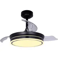CristalRecord Ventilator LED Moos Klappflügel Mini Schwarz 46W 5520Lm CCT Dim