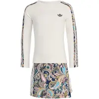 Adidas Slim Crop 3 Stripes Long Sleeve Top Regular Wrap Skort Set