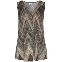 LASCANA Tanktop in schwarz-braun-creme bedruckt | Gr.: 32/34