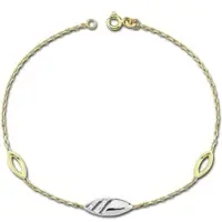 Balia Armband (Blatt) ca. 18,5cm, 333 Gelbgold, Weißgold - 8 Karat, gold | Gr.: onesize