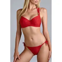 Marlies Dekkers Acapulco Rubine Red Plunge Balcony Bikini Top Größe: 85C | Bikinis Outlet | Damen | Rot