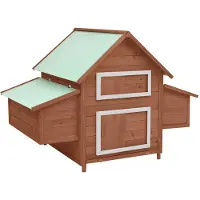 vidaXL Hühnerstall Mokka und Weiß 150x96x110 cm Massivholz Tanne