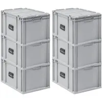 Proregal Spar Set 6x Eurobox Nextgen Portable HxBxT 335 x 40 x 60 cm 65 Liter Eurobehälter Transportbox Transportbehälter Stapelbehälter