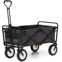 Famanu Bollerwagen 94 l, 80 kg, klappbar und stabil - Schwarz