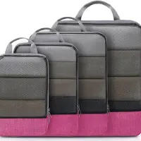 Famanu Kompressions-Packwürfel Set – 4-teilig, erweiterbarer Kofferorganizer