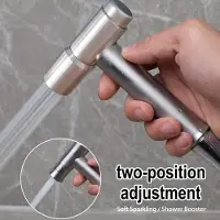 Famanu Bidet-Handdusche Edelstahl mit dualem Strahl und Wandbefestigung - Silber