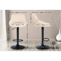 CLP 2er Set Barhocker Milet Stoff B creme