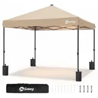 Sekey Faltpavillon 3x3 m mit Solar-LED, UPF 50+, wasserdicht und winterfest Gartenpavillon