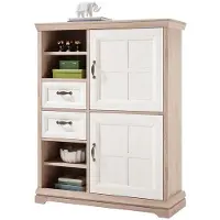 HBZ-Meble Highboard 3 "AVENUE" Wohnwand Esszimmer Eiche Pine weiß