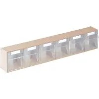 Lockweiler Klarsichtmagazin weiß B600xT91xH113mm 6xGr.B PS