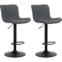 CLP 2er Set Barhocker Emma Stoff schwarz