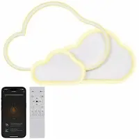 Luminea Kinder-Deckenleuchte im Wolken-Design, CCT-LEDs, WLAN, App, 30 W, 52cm