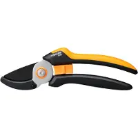 Fiskars Solid Amboss-Gartenschere L P361, Amboss, Kunststoff, Schwarz, Orange, Stahl, Schwarz, 201 mm