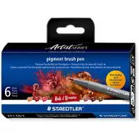 Staedtler - Brush Pen Pigment Red/Brown 6 pcs assorted (371C6-7)