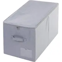 Famanu Aufbewahrungsbox mit Deckel und Griffen – Multifunktionale faltbare Stoffbox, lichtgrau