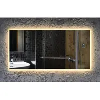 MySpiegel.de Badspiegel Beleuchtet nach Maß LED Forte Allround Outline Wandspiegel Lichtspiegel - 140 x 60 cm - Warm-Weiß