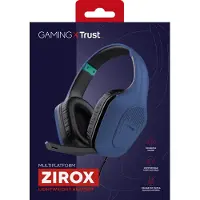 Trust Gaming GXT 415 Zirox Leichtes Gaming Headset mit 50-mm-Treiber für PC, Xbox, PS4, PS5, Switch, Mobile, 2-m-Kabel, 3,5-mm-Audioanschluss, Over-Ear Kopfhörer mit Kabel - Schwarz