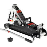 Heyner Rangierwagenheber Wagenheber Hydraulik + extra flach + 2,25t Kapazität + robuste Qualität + leichte Handhabung + Schwenkräder + Gummiauflage Ø 45mm + Hubhöhe 85-380mm