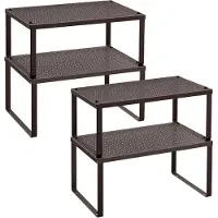 Famanu Küchenregal Set 4 Küchenorganizer erweiterbar stapelbar Metall braun