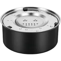 Famanu Wasserbehälter für Hunde aus rostfreiem Stahl - 3 L, antislip und leicht zu reinigen - schwarz