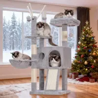 Famanu Kratzbaum mit abnehmbaren Spielangeln - Wandmontage, platzsparend