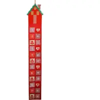 Koopman Adventskalender Weihnachtskalender HAUS 170cm Filzstoff rot zum Befüllen