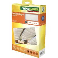 Windhager Sonnensegel für Seilspanntechnik, Wintergarten und Terrassen Beschattung, Seilspannmarkise, 270 x 140 cm, Uni Weiß, 10874