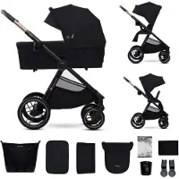 Kinderkraft NEA 2 Kombikinderwagen, Midnight Black, Kinderwagen, 2 in 1