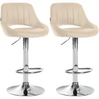 CLP 2er Set Barhocker Milet Kunstleder C creme