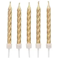Papstar 120 Geburtstagskerzen auf Halter 6 cm gold