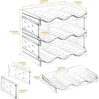 Markenlos Stapelbarer Wasserflaschen-Organizer 3 Ebenen - Kunststoff Halter für Schrank und Vorratskammer - 9 Flaschen